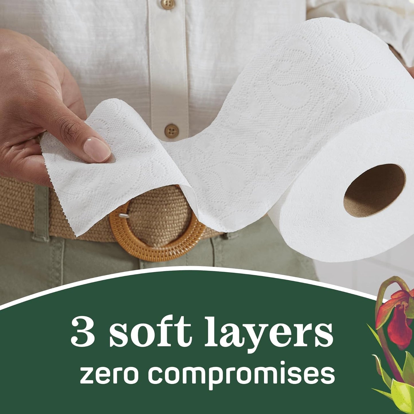 Aria 100% Recycled Toilet Paper, 1 Pack of 6 Rolls, 3 Soft Layers of Bath Tissue with Recyclable Paper Packaging
