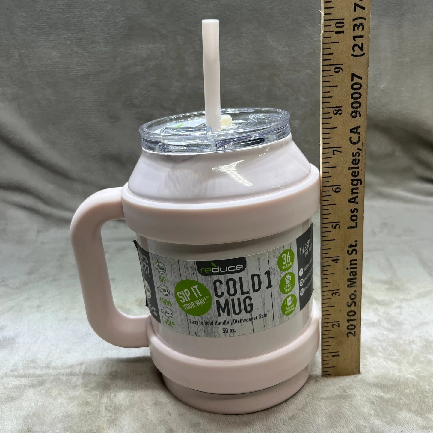 Reduce 50oz Cold1 Insulated Stainless Steel Straw Tumbler Mug Cotton Pink Color