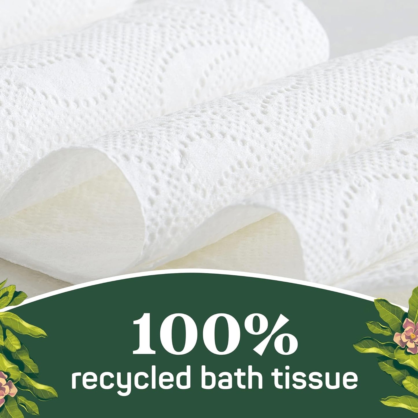 Aria 100% Recycled Toilet Paper, 1 Pack of 6 Rolls, 3 Soft Layers of Bath Tissue with Recyclable Paper Packaging