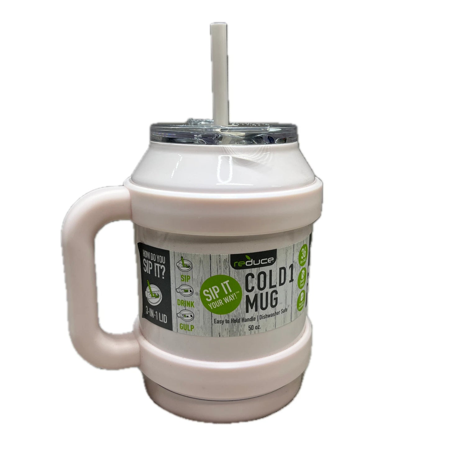 Reduce 50oz Cold1 Insulated Stainless Steel Straw Tumbler Mug Cotton Pink Color